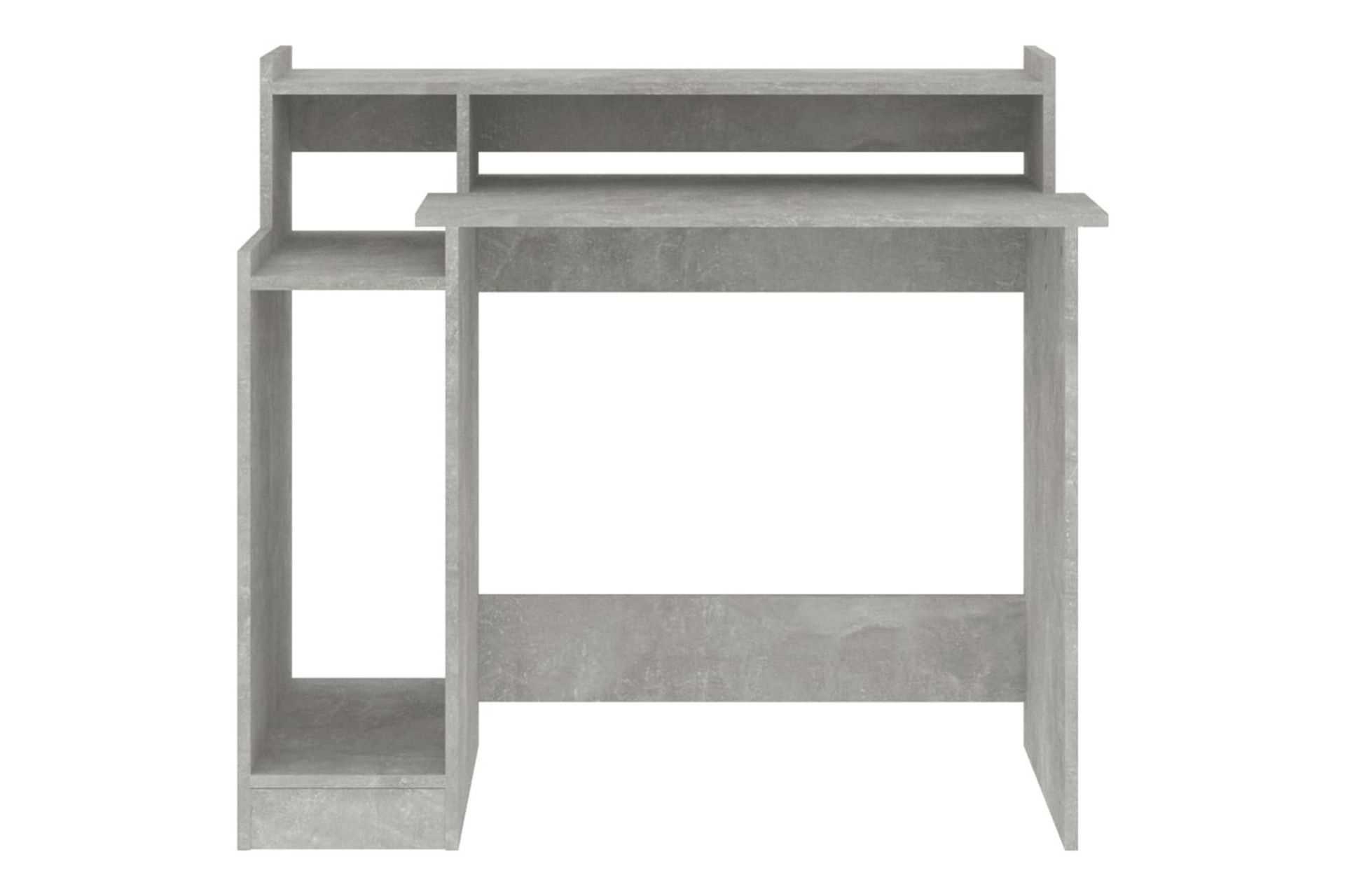 beBasic Skrivebord med LED-lys betonggrå 97x90x45 cm konstruert tre - GrÃ¥ - Møbler - Bord - Kontorbord - Skrivebord