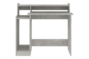 beBasic Skrivebord med LED-lys betonggrå 97x90x45 cm konstruert tre - GrÃ¥ - Møbler - Bord - Kontorbord - Skrivebord