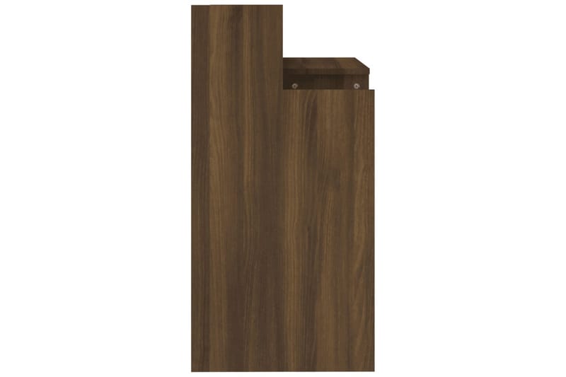 beBasic Skrivebord med LED-lys brun eik 97x90x45 cm konstruert tre - Brun - Møbler - Bord - Kontorbord - Skrivebord