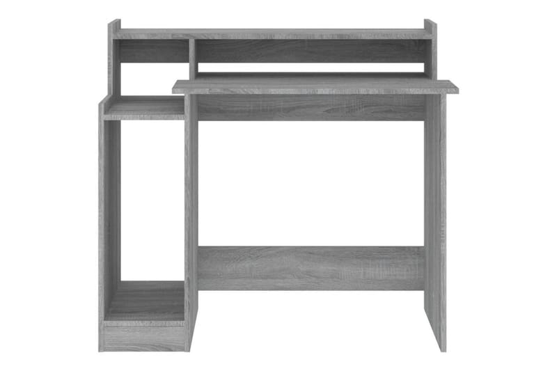 beBasic Skrivebord med LED-lys grå sonoma 97x90x45 cm konstruert tre - GrÃ¥ - Møbler - Bord - Kontorbord - Skrivebord
