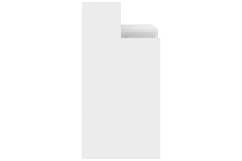 beBasic Skrivebord med LED-lys høyglans hvit 97x90x45 cm konstruert tre - Hvit - Møbler - Bord - Kontorbord - Skrivebord