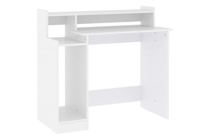 beBasic Skrivebord med LED-lys hvit 97x90x45 cm konstruert tre - Hvit - Møbler - Bord - Kontorbord - Skrivebord