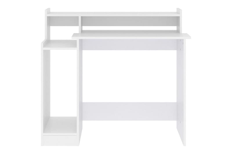 beBasic Skrivebord med LED-lys hvit 97x90x45 cm konstruert tre - Hvit - Møbler - Bord - Kontorbord - Skrivebord