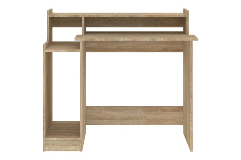 beBasic Skrivebord med LED-lys sonoma eik 97x90x45 cm konstruert tre - Brun - Møbler - Bord - Kontorbord - Skrivebord