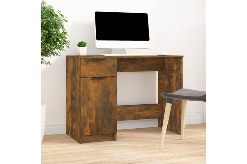 beBasic Skrivebord røkt eik 100x50x75 cm konstruert tre - Brun - Møbler - Bord - Kontorbord - Skrivebord