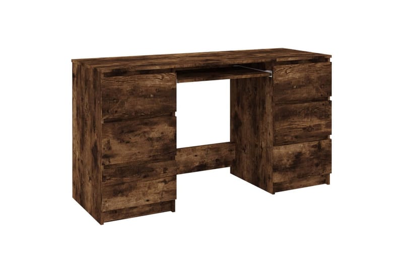 beBasic Skrivebord røkt eik 140x50x77 cm konstruert tre - Brun - Møbler - Bord - Kontorbord - Skrivebord