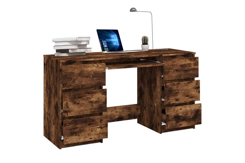 beBasic Skrivebord røkt eik 140x50x77 cm konstruert tre - Brun - Møbler - Bord - Kontorbord - Skrivebord