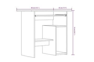beBasic Skrivebord røkt eik 80x45x74 cm konstruert tre - Brun - Møbler - Bord - Kontorbord - Skrivebord