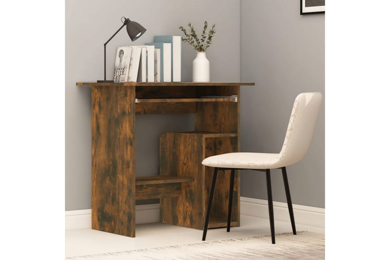 beBasic Skrivebord røkt eik 80x45x74 cm konstruert tre - Brun - Møbler - Bord - Kontorbord - Skrivebord