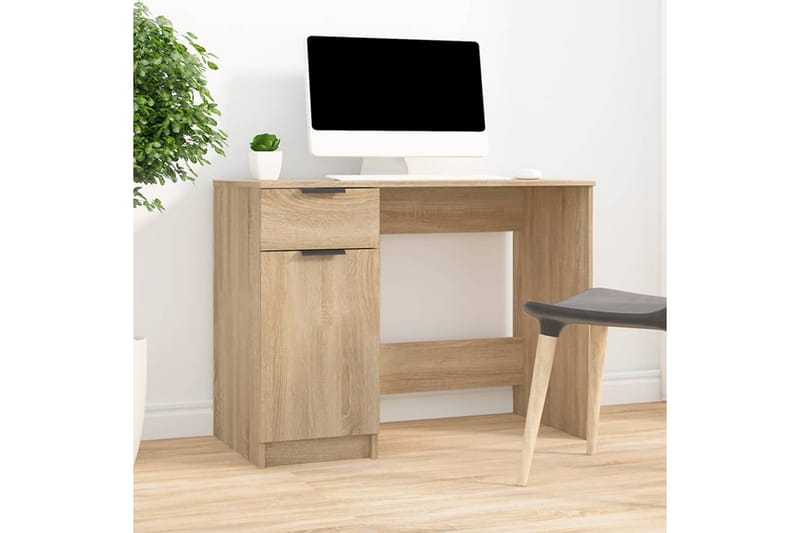 beBasic Skrivebord sonoma eik 100x50x75 cm konstruert tre - Brun - Møbler - Bord - Kontorbord - Skrivebord