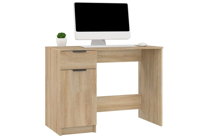 beBasic Skrivebord sonoma eik 100x50x75 cm konstruert tre - Brun - Møbler - Bord - Kontorbord - Skrivebord