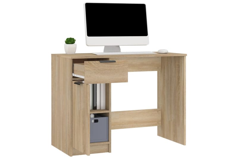 beBasic Skrivebord sonoma eik 100x50x75 cm konstruert tre - Brun - Møbler - Bord - Kontorbord - Skrivebord