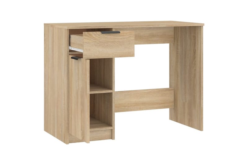 beBasic Skrivebord sonoma eik 100x50x75 cm konstruert tre - Brun - Møbler - Bord - Kontorbord - Skrivebord