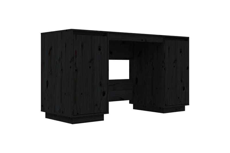 beBasic Skrivebord svart 140x50x75 cm heltre furu - Svart - Møbler - Bord - Kontorbord - Skrivebord