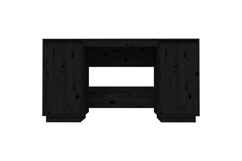 beBasic Skrivebord svart 140x50x75 cm heltre furu - Svart - Møbler - Bord - Kontorbord - Skrivebord