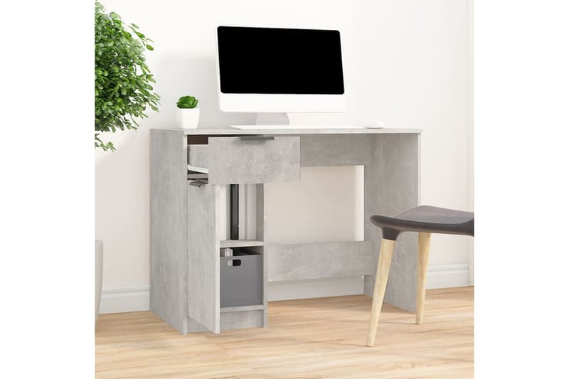 beBasic Skrivebordskap betonggrå 100x50x75 cm konstruert tre - GrÃ¥ - Skrivebord