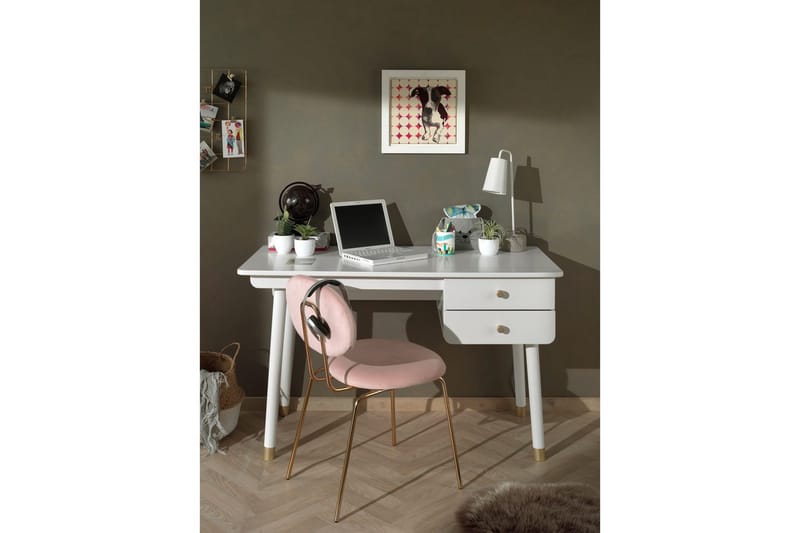 Billy Skrivebord med Skuffer 125x60 cm i Tre - Hvit - Møbler - Bord - Kontorbord - Skrivebord