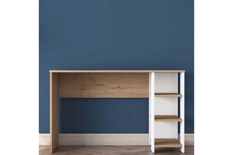Caeton Skrivebord 45x120 cm - Rødfarget tre/Hvit - Møbler - Bord - Kontorbord - Skrivebord