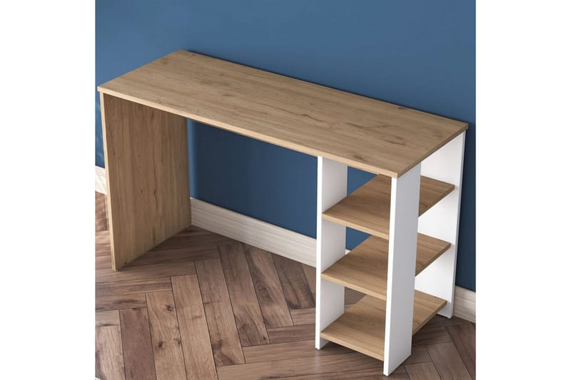 Caeton Skrivebord 45x120 cm - Rødfarget tre/Hvit - Møbler - Bord - Kontorbord - Skrivebord