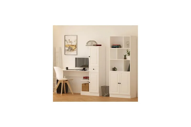 Ceyron Skrivebord 40x155 cm - Matt Hvit - Møbler - Bord - Kontorbord - Skrivebord