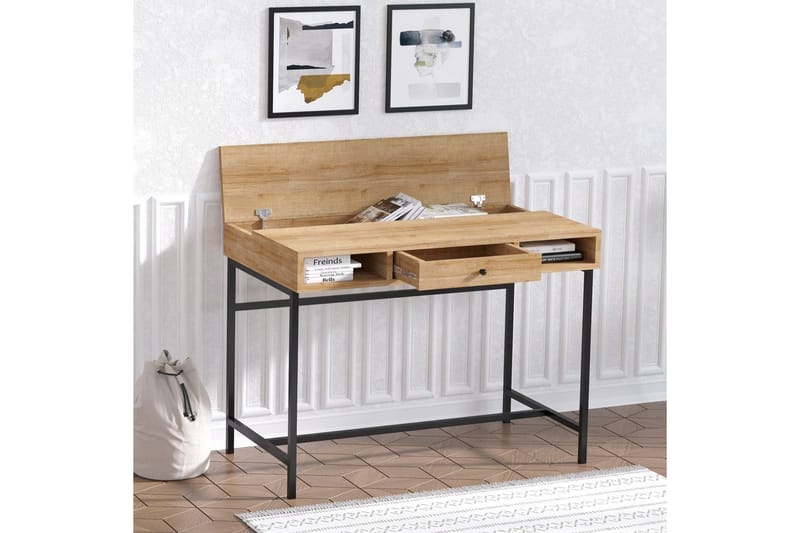 Cladells Skrivebord 60x100 cm - Eik/Sort - Møbler - Bord - Kontorbord - Skrivebord