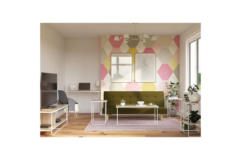 Dante Skrivebord i Tre med Metallstativ - Beige - Møbler - Bord - Kontorbord - Skrivebord