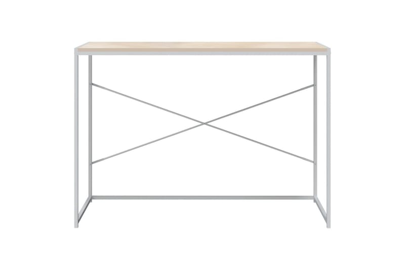 Databord hvit og eik 110x60x70 cm sponplate - Brun - Skrivebord