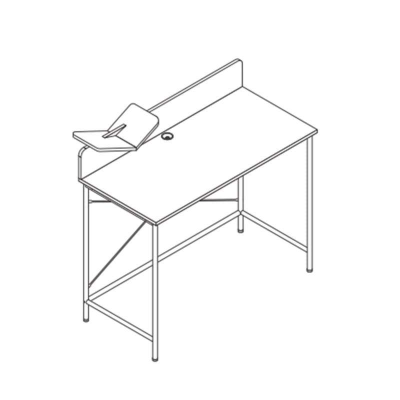 Desk HOME4YOU - ask / svart - Møbler - Bord - Kontorbord - Skrivebord