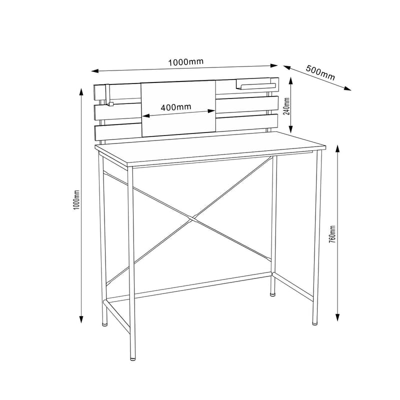 Desk HOME4YOU - Brun - Møbler - Bord - Kontorbord - Skrivebord