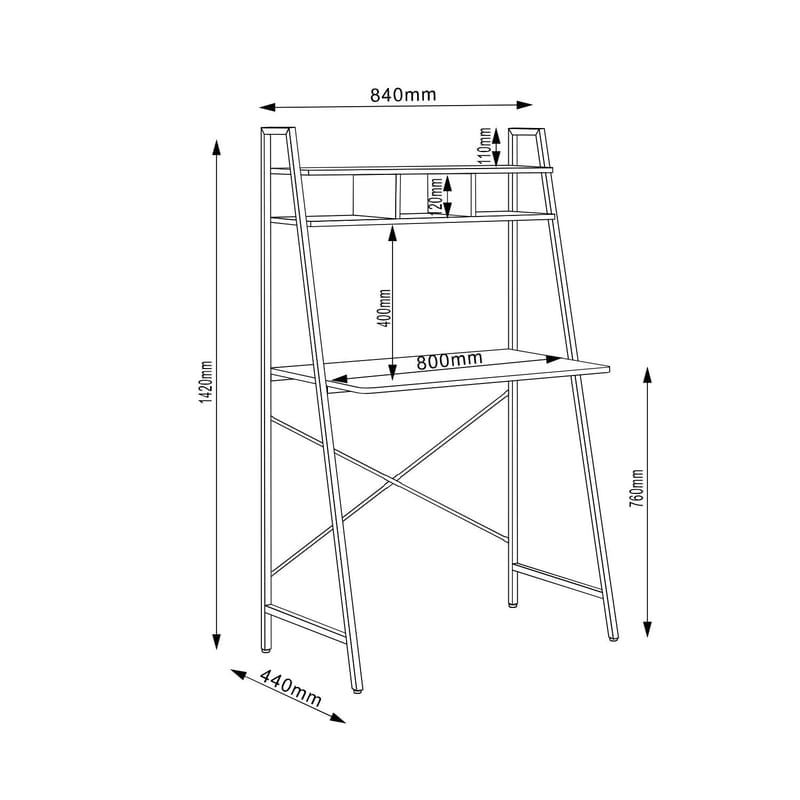 Desk HOME4YOU - eikebark / brun - Møbler - Bord - Kontorbord - Skrivebord