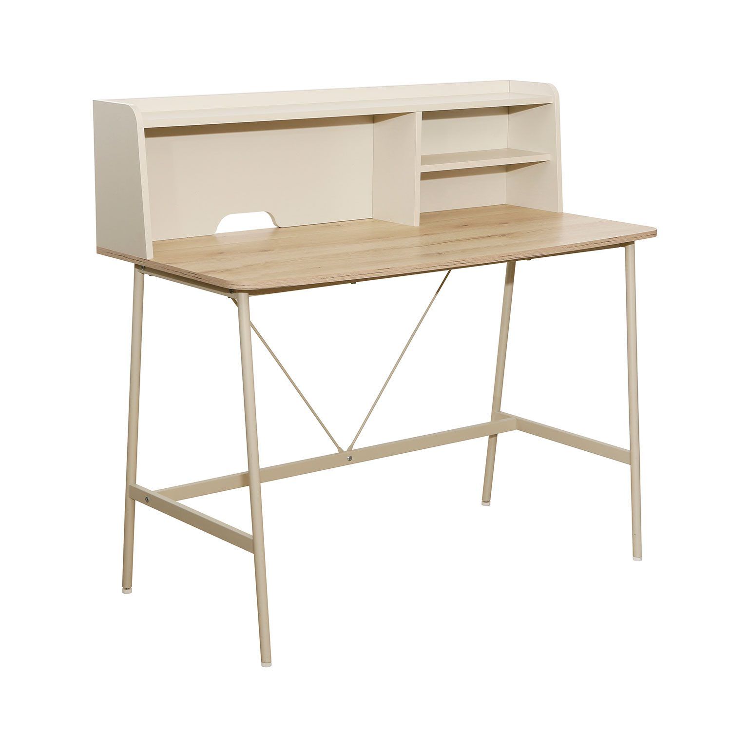 Desk HOME4YOU - lyst tre / beige