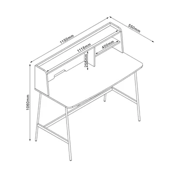 Desk HOME4YOU - lyst tre / beige - Møbler - Bord - Kontorbord - Skrivebord