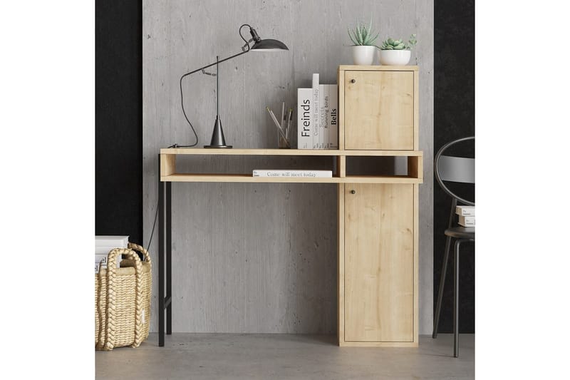 Dora Skrivebord 45x102 cm - Svart/Mellomfarget tre - Møbler - Bord - Kontorbord - Skrivebord