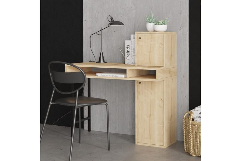 Dora Skrivebord 45x102 cm - Svart/Mellomfarget tre - Møbler - Bord - Kontorbord - Skrivebord