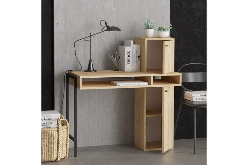 Dora Skrivebord 45x102 cm - Svart/Mellomfarget tre - Møbler - Bord - Kontorbord - Skrivebord