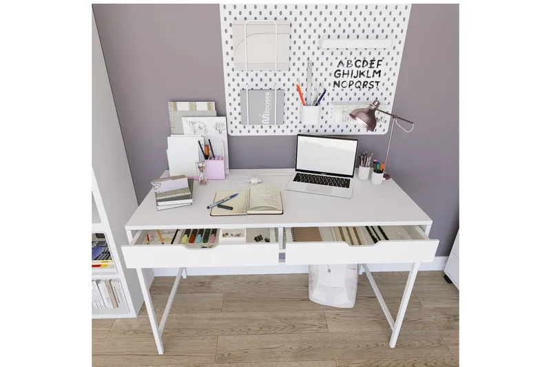 Durusu Skrivebord 55x120 cm - Hvit - Møbler - Bord - Kontorbord - Skrivebord