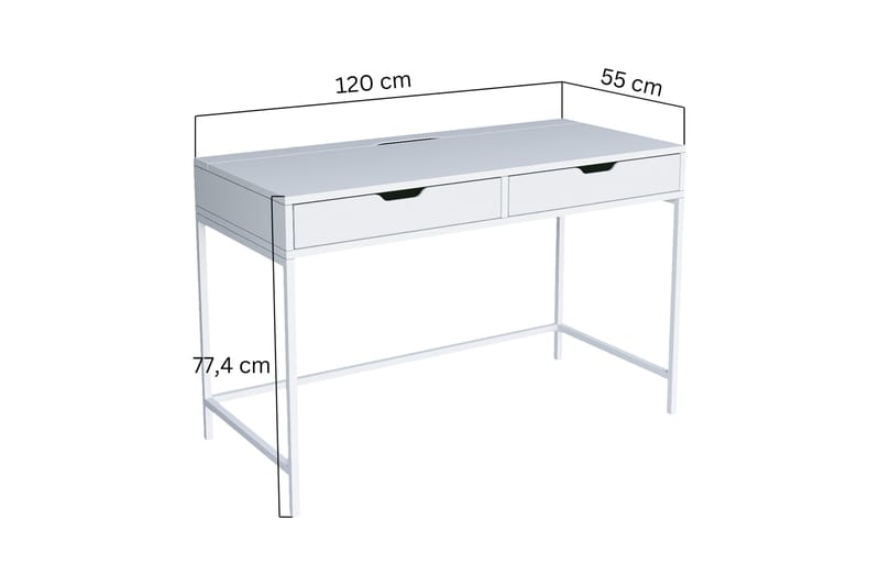 Durusu Skrivebord 55x120 cm - Hvit - Møbler - Bord - Kontorbord - Skrivebord