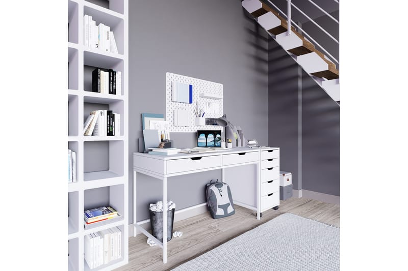 Durusu Skrivebord 55x120 cm - Hvit - Møbler - Bord - Kontorbord - Skrivebord