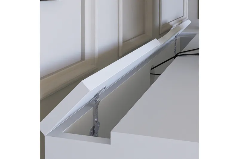 Durusu Skrivebord 55x120 cm med Skuffer i Tre med Metallstativ - Hvit - Møbler - Bord - Kontorbord - Skrivebord