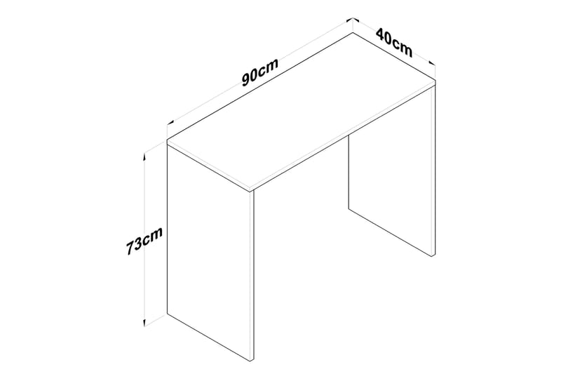 Eireann Skrivebord 40x90 cm - Valnøtt - Møbler - Bord - Kontorbord - Skrivebord