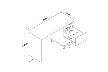 Eireann Skrivebord 50x120 cm - Valnøtt/Antrasitt - Møbler - Bord - Kontorbord - Skrivebord