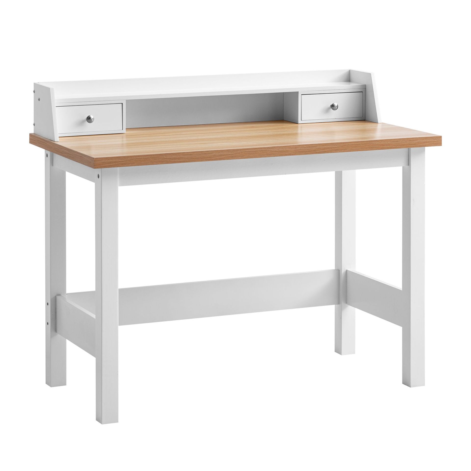 Eliara skrivebord 106 cm - Hvit og eikelook