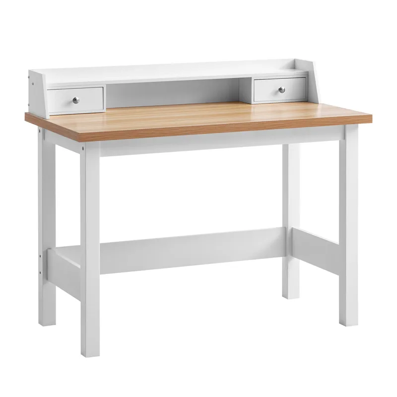 Eliara skrivebord 106 cm, Hvit og eikelook