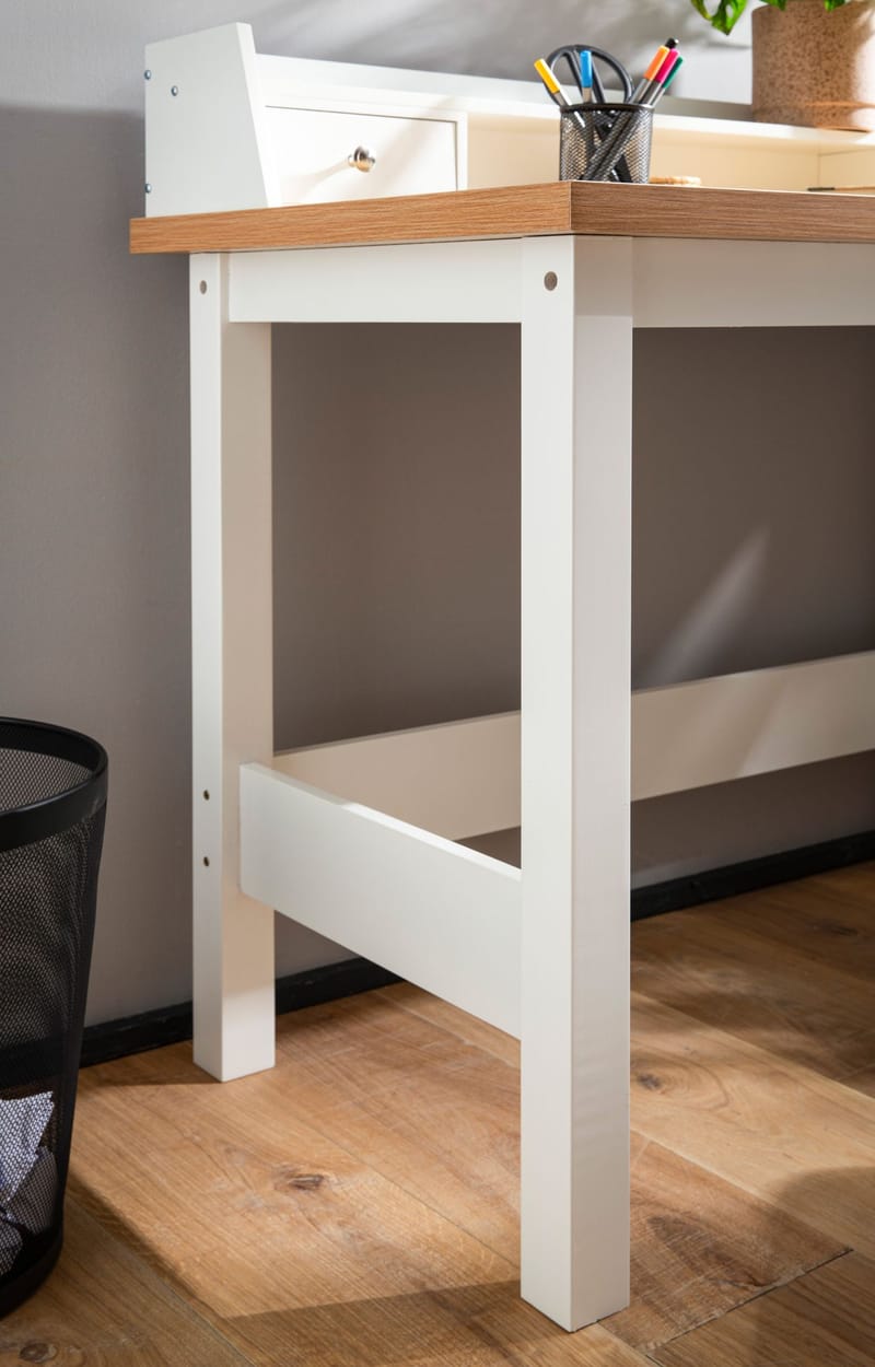 Eliara skrivebord 106 cm - Hvit og eikelook - Møbler - Bord - Kontorbord - Skrivebord