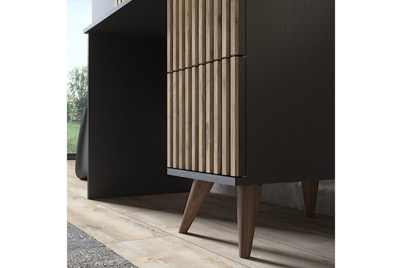 Elspet Skrivebord 12x127 cm - Svart/Brun - Møbler - Bord - Kontorbord - Skrivebord
