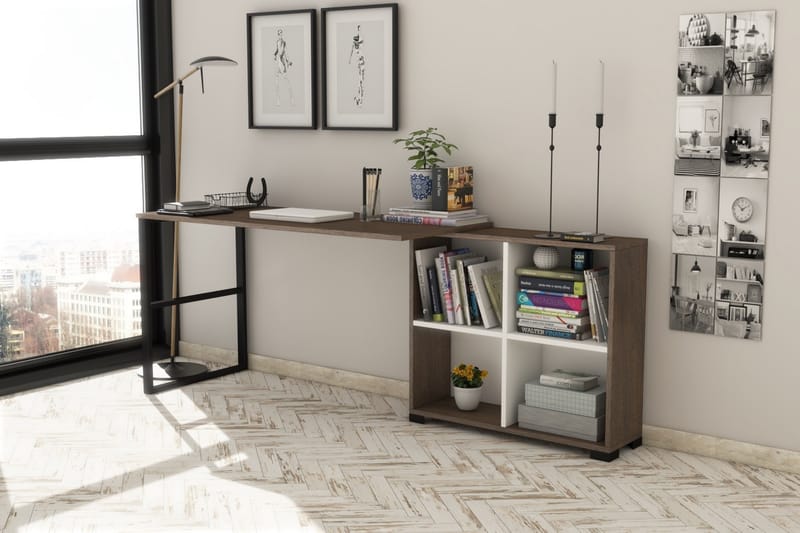Elspet Skrivebord 44,5x120 cm - Brun - Møbler - Bord - Kontorbord - Skrivebord