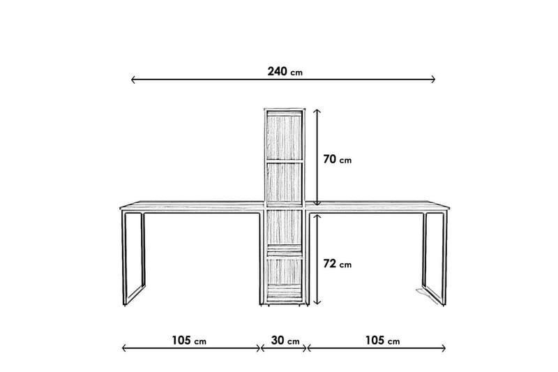 Faisel Skrivebord 60x240 cm - Svart - Møbler - Bord - Kontorbord - Skrivebord