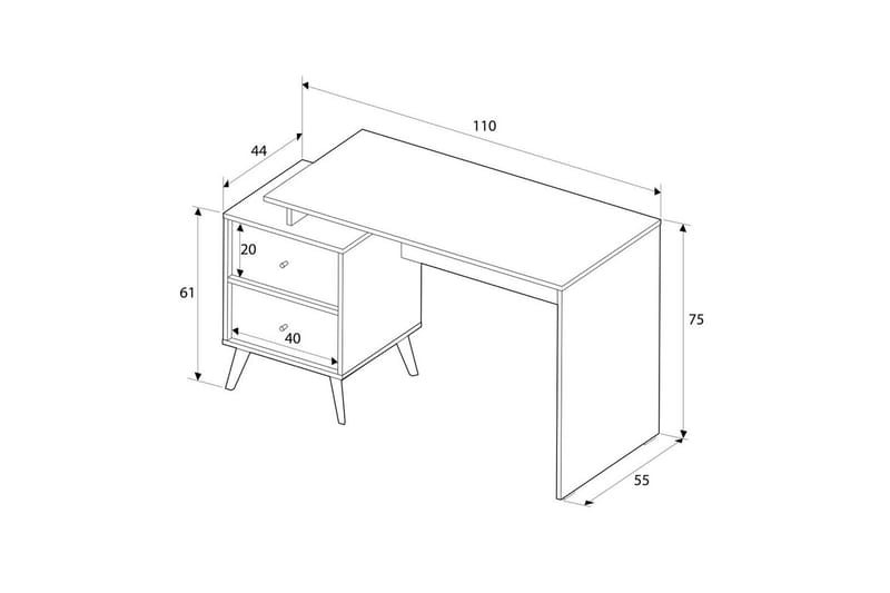 Felyra Skrivebord 44x110 cm - Multifarget - Møbler - Bord - Kontorbord - Skrivebord