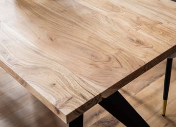 Fenaro skrivebord 180x90 cm industriell stil - Lys gyllenbrun og matt svart - Møbler - Bord - Kontorbord - Skrivebord