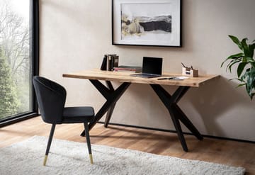 Fenaro skrivebord 180x90 cm industriell stil - Lys gyllenbrun og matt svart - Møbler - Bord - Kontorbord - Skrivebord